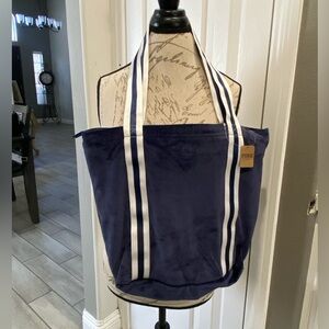 Victoria's Secret 11242135 5VCU Velvet/Velour Ribbed Travel Bag - Navy